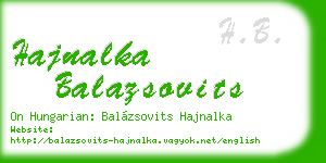 hajnalka balazsovits business card
